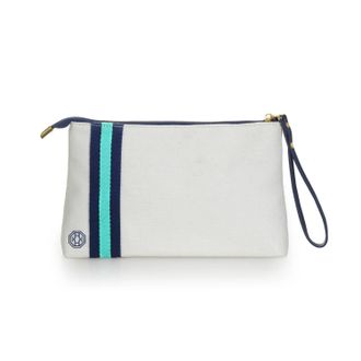 Helen Jon Womens Bikini Wristlet Bag In Teal & Navy