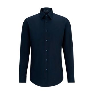 HUGO BOSS H-Hank-Kent-C1-214 Shirt - Heren - Zakelijke Overhemden - Blauw - 4XL - Katoen - Overhemden
