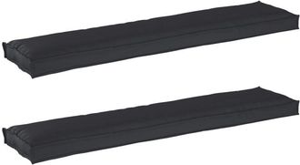 vidaXL Pallet Cushion Set 2 pcs Black 180 x 40 x 8 cm 100% Polyester vidaXL