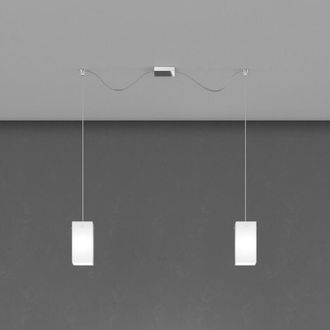 Top-Light Sospensione Contemp Crazy Decentratori Metallo Cromo Vetro Bianco 2 Luci E27