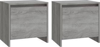 vidaXL Mesitas Noche 2 Uds Madera Ingenier&iacute;a Gris Sonoma 45x34x44,5 Cm Vidaxl