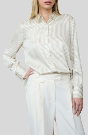 Blu Pepper Stripe Button-Up Shirt in Light Olive at Nordstrom Rack, Size Medium