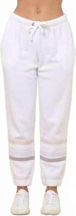 Vintage Havana Stripe Burnout Fleece Jogger Pants In Winter White