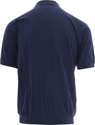 Paul & Shark Classic Ribbed Cotton Polo with Two-Button Placket
