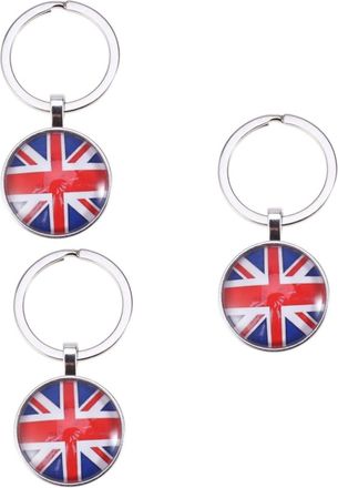 Supvox 3pcs Uk Flag Keychain Creative Britain Flag Key Ring Souvenir Patriotic Keychain for Car Keys