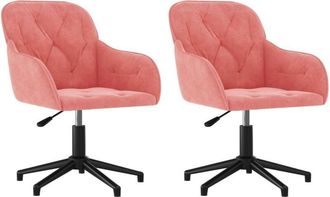 vidaXL Vidaxl - Sillas de comedor giratorias 2 unidades terciopelo rosa