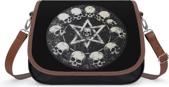 Generic Skull Pentagram Crossbody Bags for Women Fashion Leather Shoulder Handbags With Adjustable Strap