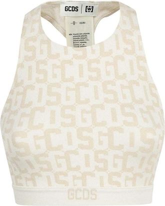 GCDS Gcds, Dames, Tops, Beige, Maat: XS Polyamide