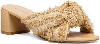 Stuart Weitzman Soplaya Block Slide 50 in Natural/Natural Castell at Nordstrom, Size 7.5