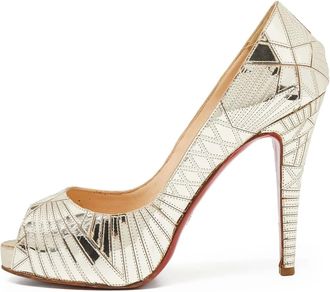 Christian Louboutin 110mm metallic-leather pumps - Gold