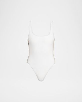 Burberry Sorcha Check Trim One-Piece Swimsuit