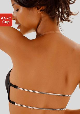 Lascana Push-up-BH LASCANA, Damen, Gr. 70, Cup AA, schwarz, Microtouch, Obermaterial: 60% Polyamid, 35% Polyester, 5% Elasthan, BHs Push-up-BH, mit Strassr&uuml;ck