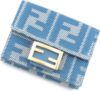 Fendi Blue Canvas Wallet (Tri-Fold) (Pre-Owned)