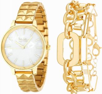 Nicole Miller Womens Bracelet Watch - 36Mm In Gold