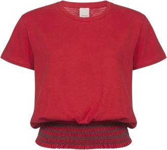 Pinko Losse trui - Dames - T-shirts - Rood - S - Katoen - Tops
