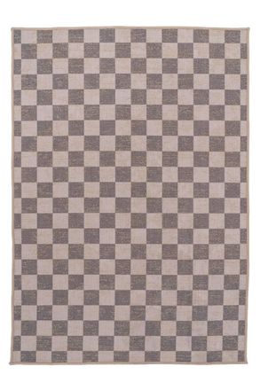 Kukoon Machine Washable Natural Jute Blend Checkerboard Brown Area Rug | Size: 200 cm x 290 cm