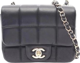 Chanel Pre-owned Chocolate Bar Schoudertas - Dames - Vintage Schoudertas - Zwart - ONE Size - Leer - Vintage