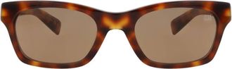 Dunhill Mens Square-Frame Recycled Acetate Sunglasses In Havana Brown