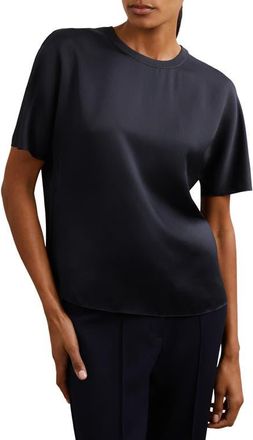 Reiss Lena Dolman Sleeve Silk Top in Navy at Nordstrom, Size 10 Us