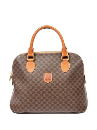 Celine macadam top-handle tote bag - women - Canvas/Calf Leather - One Size - Brown