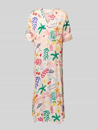 Rich & Royal Midikleid mit V-Ausschnitt in Offwhite, Gr&ouml;&szlig;e 34