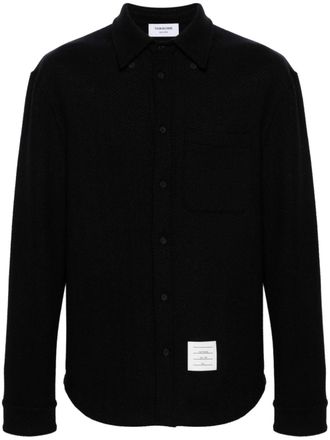Thom Browne Katoenen shirtjack met visgraat-patroon - Blauw