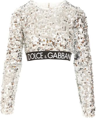 Dolce & Gabbana Sequined cropped top