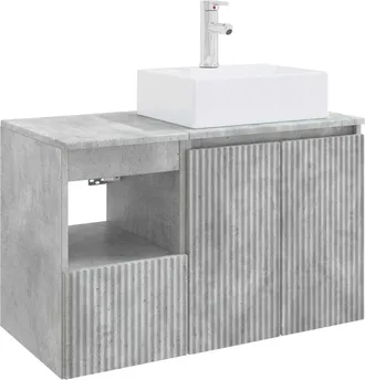 vidaXL Juego De Muebles De Ba&ntilde;o 2 Uds. Gris Hormig&oacute;n Vidaxl