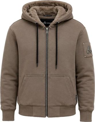 Moose Knuckles Sweatshirts & Hoodies - Heren - Vesten met rits - Beige - 2XL - Hoodies & sweatvesten
