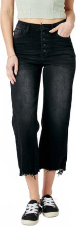 Judy Blue High Waist Crop Wide Leg Jeans In Black