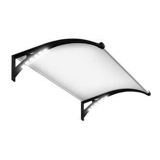Wasabi Wasabi - Marquesina Puerta Exterior 120x100cm - Policarbonato 5,2mm Con Luz Solar Led