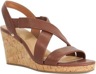 Dune London Kamies Slingback Platform Wedge Sandal in Brown at Nordstrom, Size 37