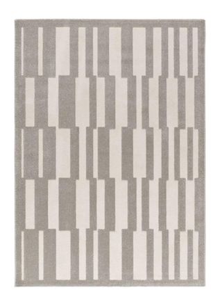 Atticgo Alfombra con relieve geom&eacute;trica gris/blanco 160x230 cm