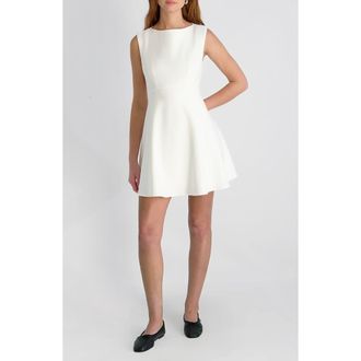 French Connection Whisper Fit & Flare Minidress in Summer White at Nordstrom, Size 14