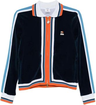 Casablanca Velour Montagne Track Jacket - Sweatshirts & Hoodies - Mujer - Azul - M
