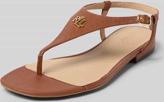 Lauren Ralph Lauren Zehentrenner aus Rindsleder Modell EVERLEY 2 in Cognac, Gr&ouml;&szlig;e 36,5