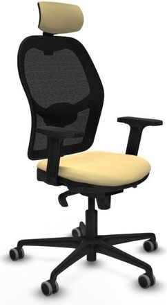 Piqueras y Crespo Piqueras Y Crespo - Jorquera sincro malla negra similpiel crema brazos 2D base nailon cabecero 2D ruedas 65mm engomada