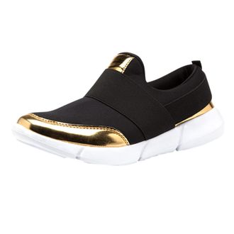 Generic Womens Slip On Trainers Lace-Up Casual Shoes Synthetic Textile Walking Lightweight Comfortable Wedge Sport Sneakers Air Cushion Arch Support Running f