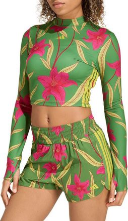 adidas x FARM RIO Long Sleeve Training Top in Crew Green/Preloved Lime at Nordstrom Rack, Size X-Small