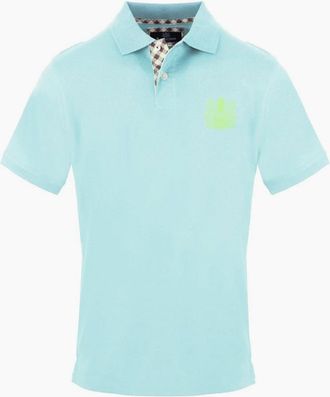 Aquascutum Mens Collared Neck Short Sleeve Polo Shirt - Blue - Size: 2X large