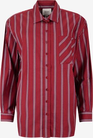 Reformation Gestreiftes Oversize-Hemd aus Baumwollpopeline Eli