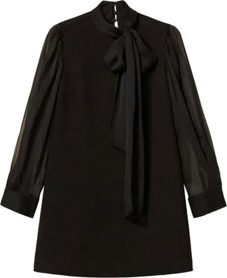 Twin-Set Abito corto con fiocco - Nero