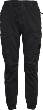 Stone Island Tapered Cargo Broek - Heren - Slim Fit Broeken - Zwart - W31 - Katoen - Broeken