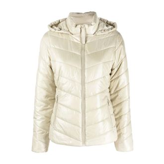 Calvin Klein Jassen, Dames, Grijs, M, Polyester, Grijze Puffer Donsjas