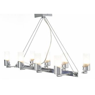 Netlighting Kopus Rectangular Pendant On Cable 8 Light G9 Polished Chrome in Grey
