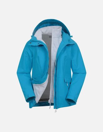 Mountain Warehouse Womens Mountain Warehouse Womens/Ladies Thunderstorm II 3 in 1 Waterproof Jacket - Blue - Size: 10