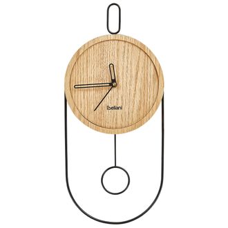 Beliani Beliani - Reloj De Pared Decoraci&oacute;n Colgante 20 X 45 Cm Dise&ntilde;o Sin N&uacute;meros P&eacute;ndulo Mdf Madera Clara Sierre