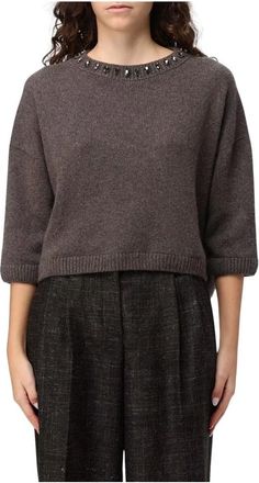 Liviana Conti Jersey de cuello redondo - Knitwear - Mujer - Marr&oacute;n - M