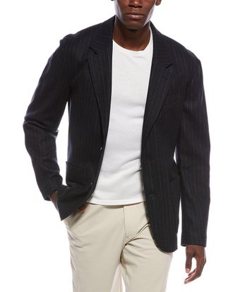 Vince Wool-Blend Flannel Pinstripe Blazer