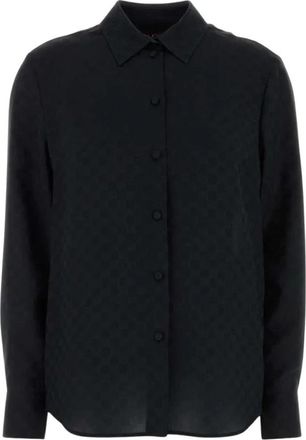 Gucci GG Cr&ecirc;pe Zijde Shirt - Dames - Overhemden - Zwart - M - Overhemden